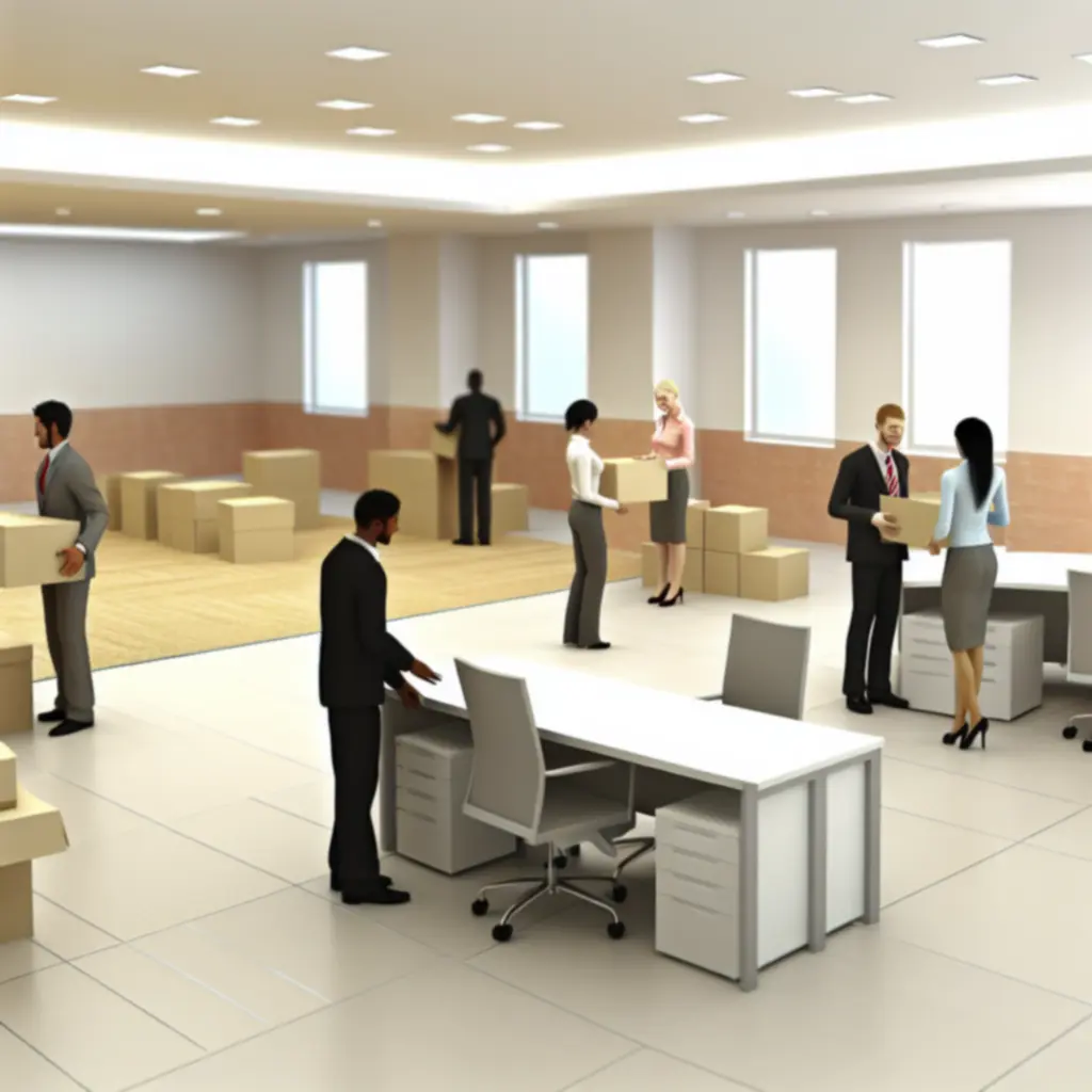 Business tenants settling into a refurbished commercial space