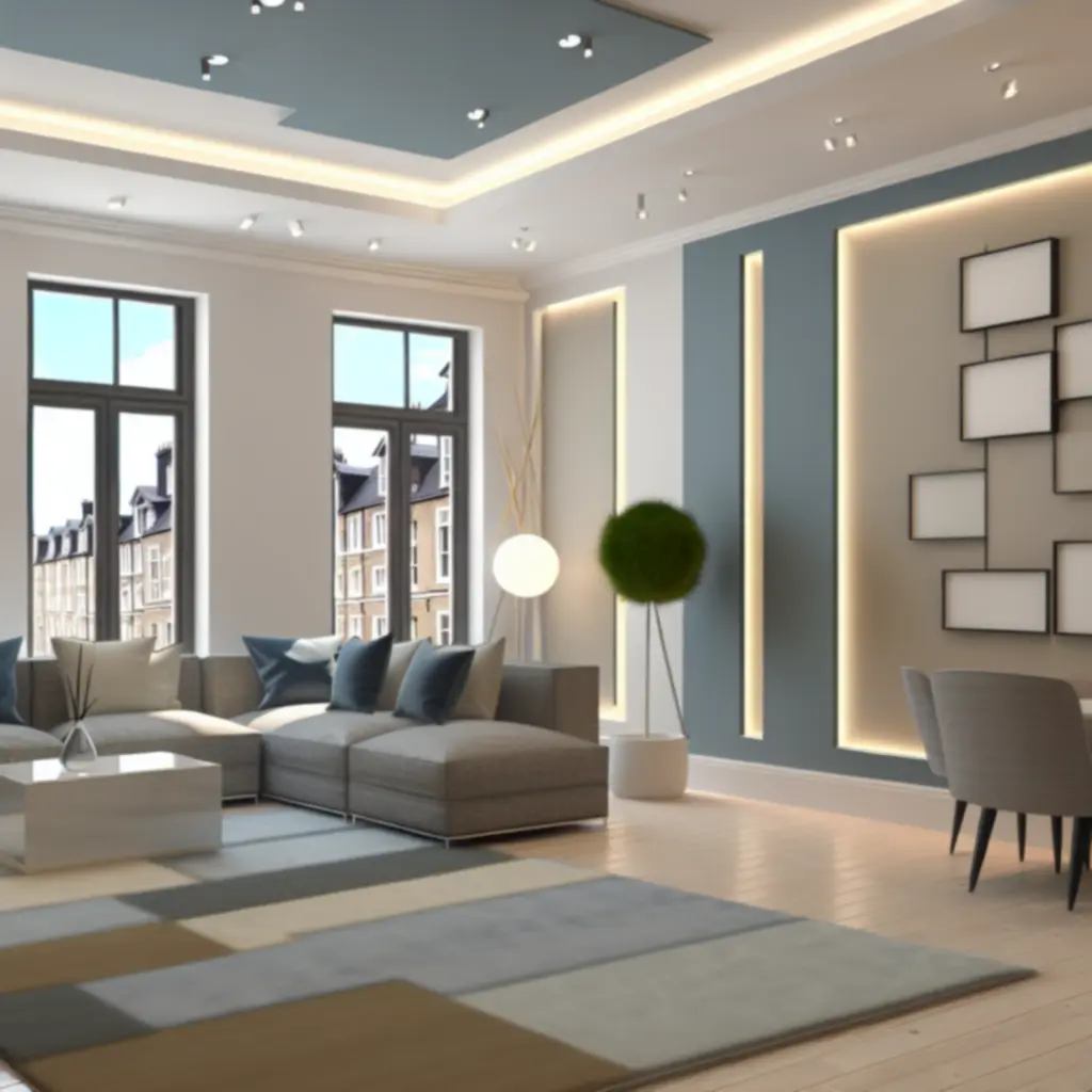 Bright, modern UK flat living room managed by GRR PROPERTIES LTD