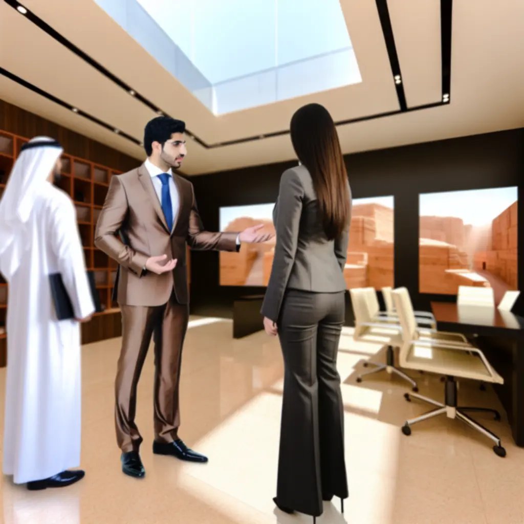 Property manager conducting a commercial viewing with prospective tenants