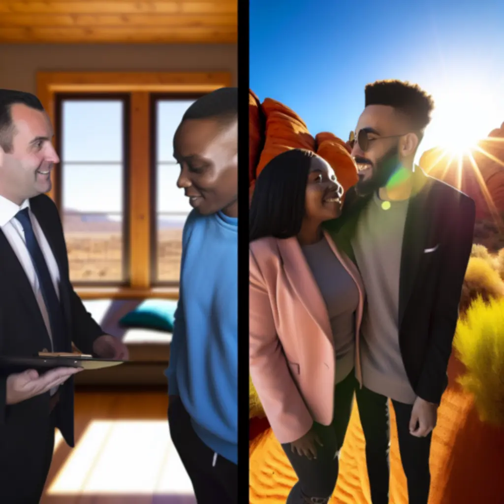 Property manager conducting a viewing with prospective tenants